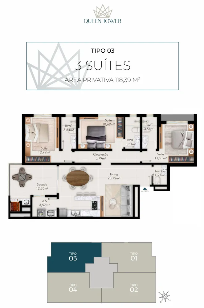 Apartamento, 3 quartos, 124 m² - Foto 12