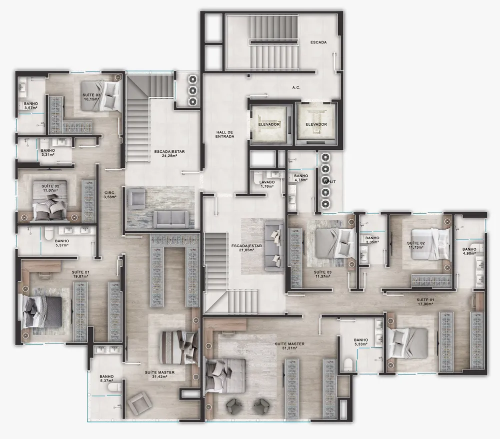 Apartamento, 3 quartos, 135 m² - Foto 14