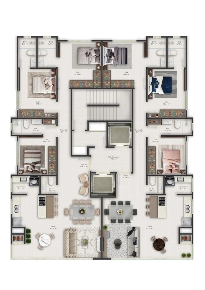 Apartamento, 3 quartos, 122 m² - Foto 8