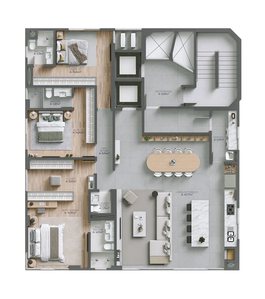 Apartamento, 3 quartos, 163 m² - Foto 7