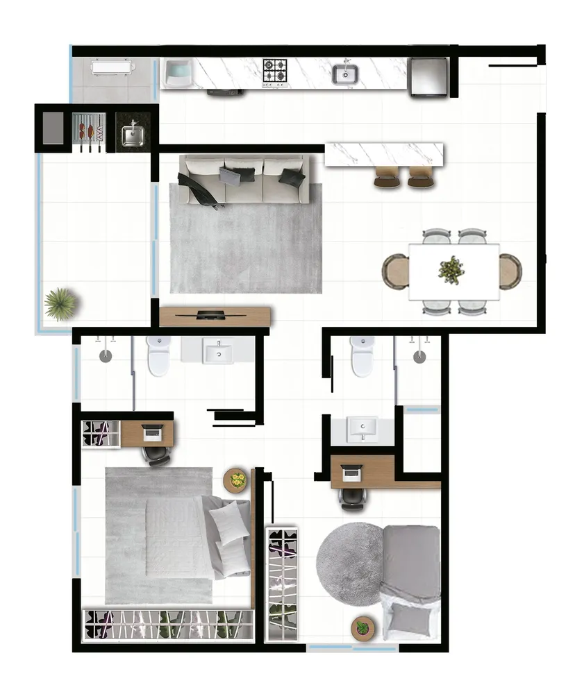 Apartamento, 2 quartos, 77 m² - Foto 9