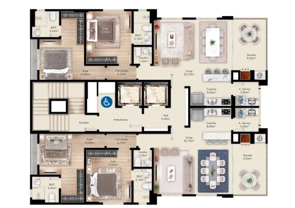 Apartamento, 2 quartos, 92 m² - Foto 2