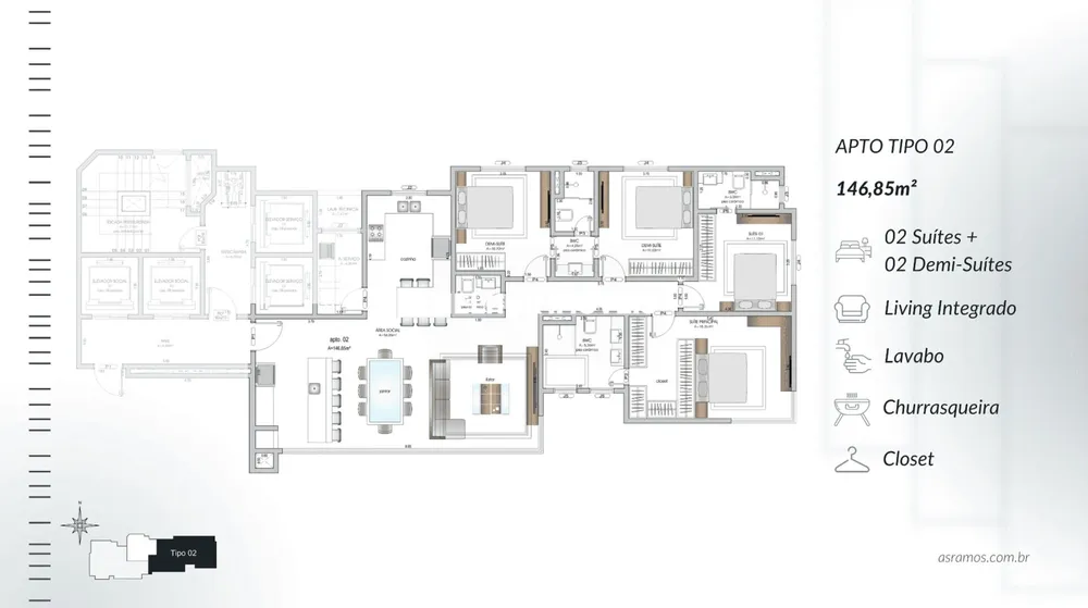 Apartamento, 4 quartos, 146 m² - Foto 8
