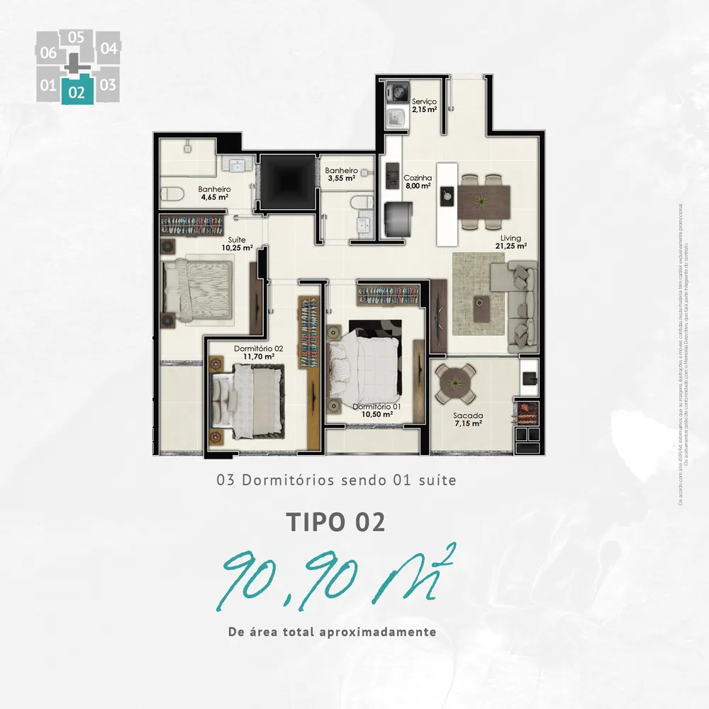 Apartamento, 3 quartos, 90 m² - Foto 7