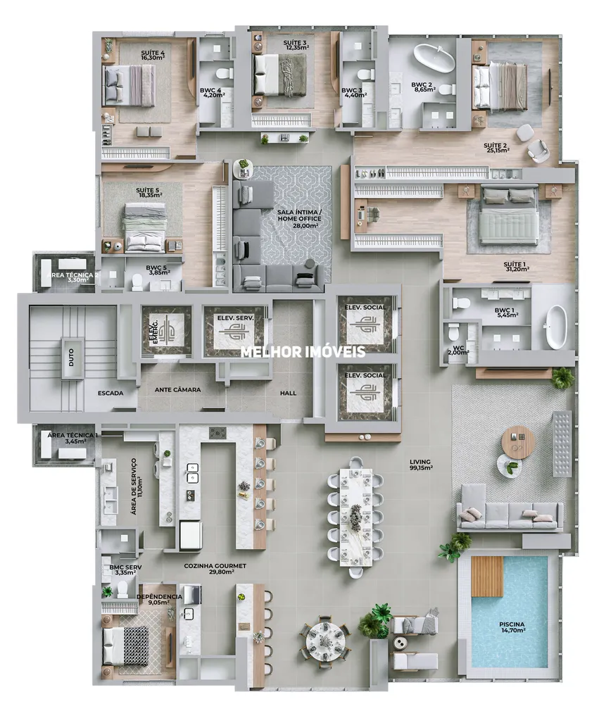 Apartamento, 3 quartos, 184 m² - Foto 4