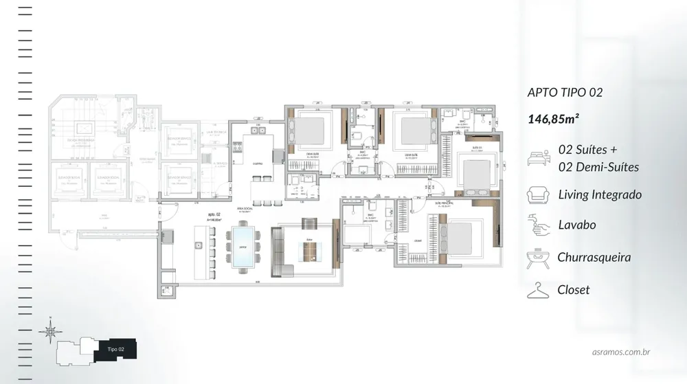 Apartamento, 3 quartos, 127 m² - Foto 4