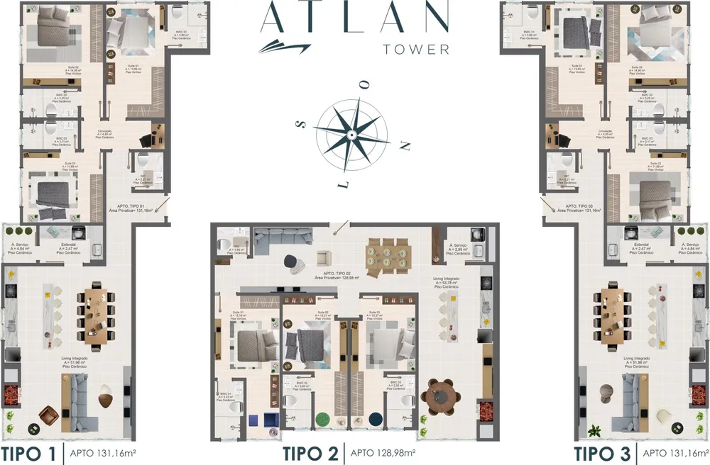 Apartamento, 3 quartos, 131 m² - Foto 3