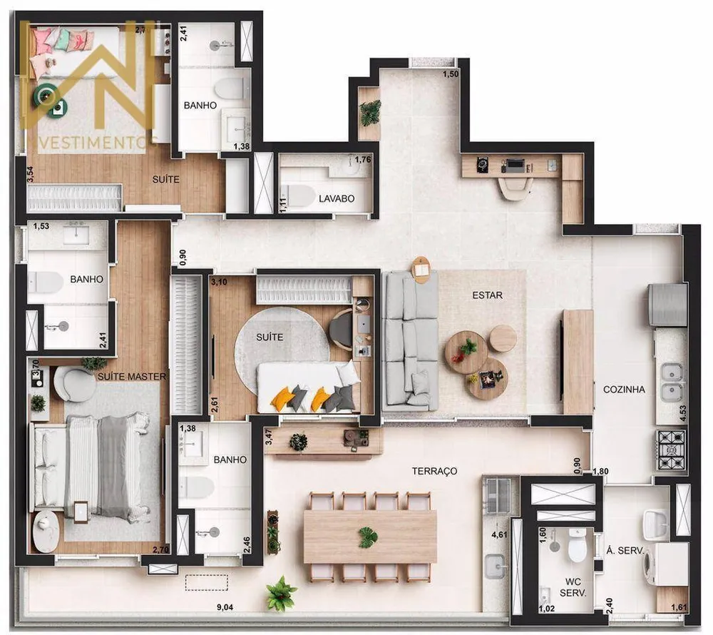 Apartamento, 3 quartos, 126 m² - Foto 6