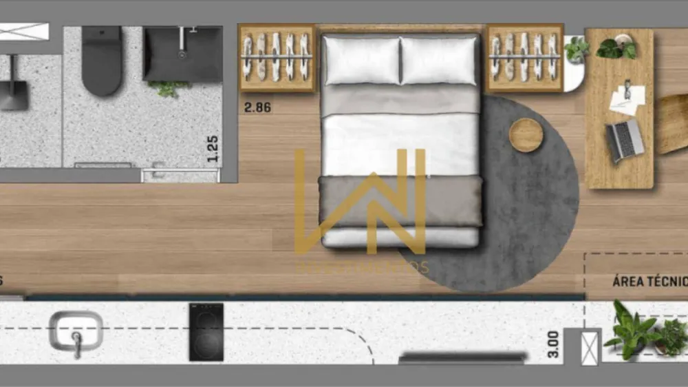 Kitnet-Studio, 27 m² - Foto 3
