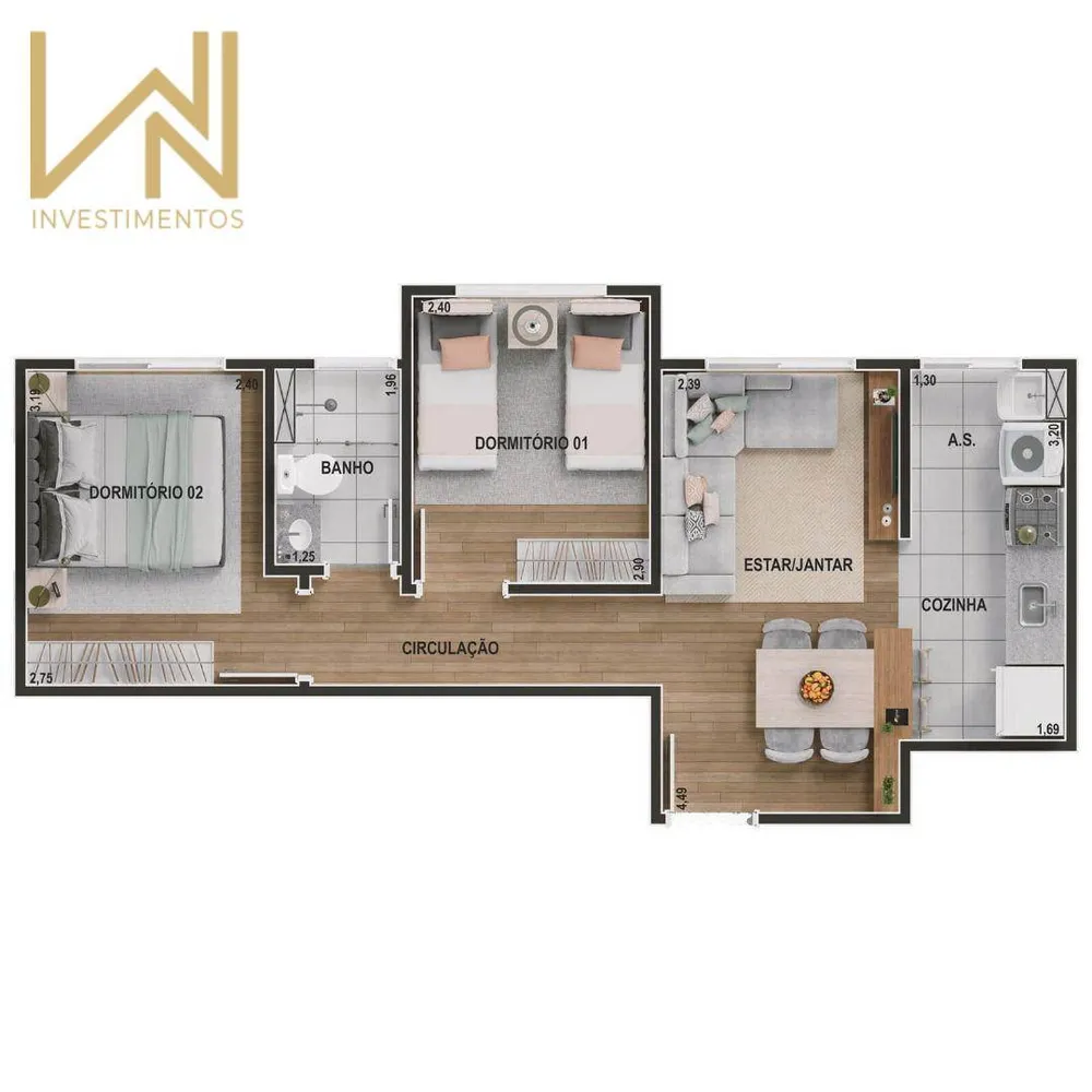 Apartamento, 2 quartos, 43 m² - Foto 5