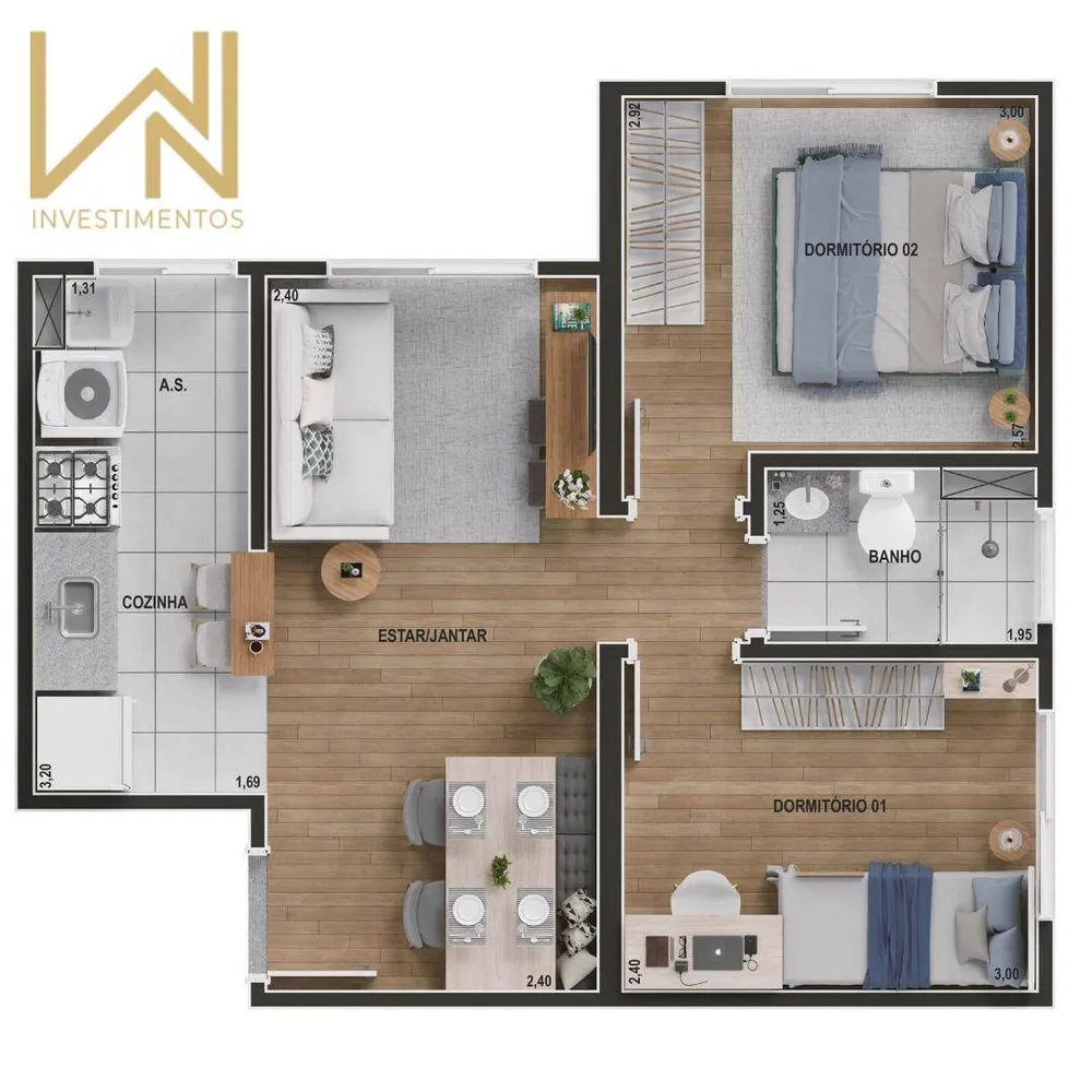 Apartamento, 2 quartos, 43 m² - Foto 6