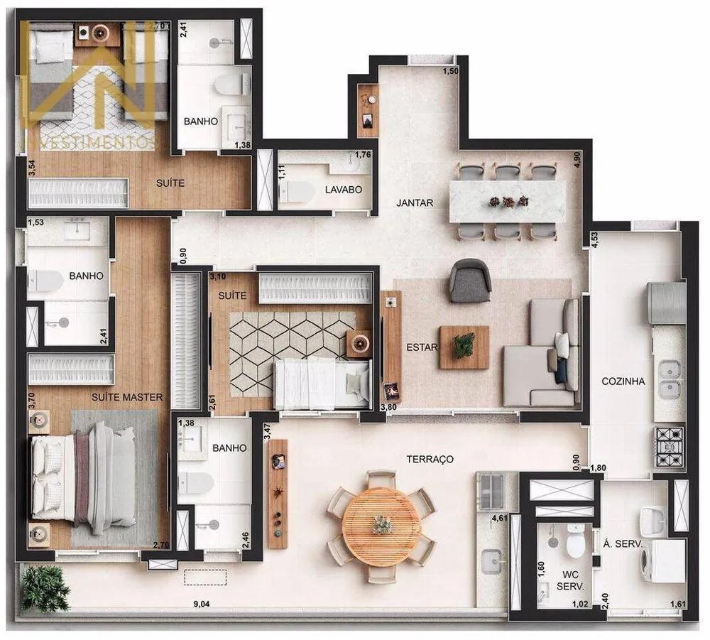 Cobertura, 3 quartos, 221 m² - Foto 10