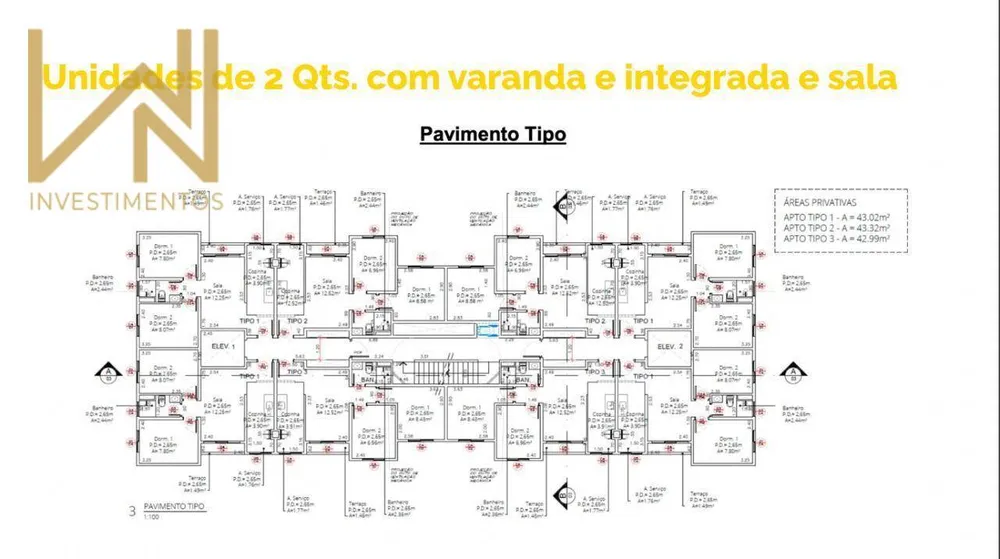 Apartamento, 2 quartos, 43 m² - Foto 3