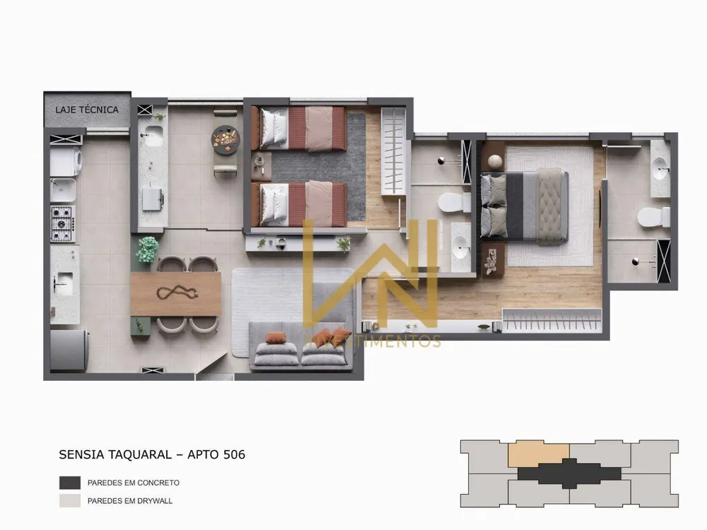 Apartamento, 2 quartos, 63 m² - Foto 2