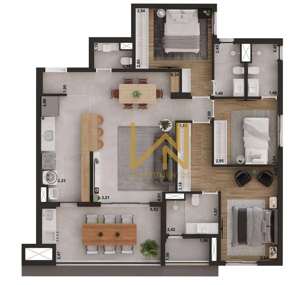 Apartamento, 3 quartos, 90 m² - Foto 7