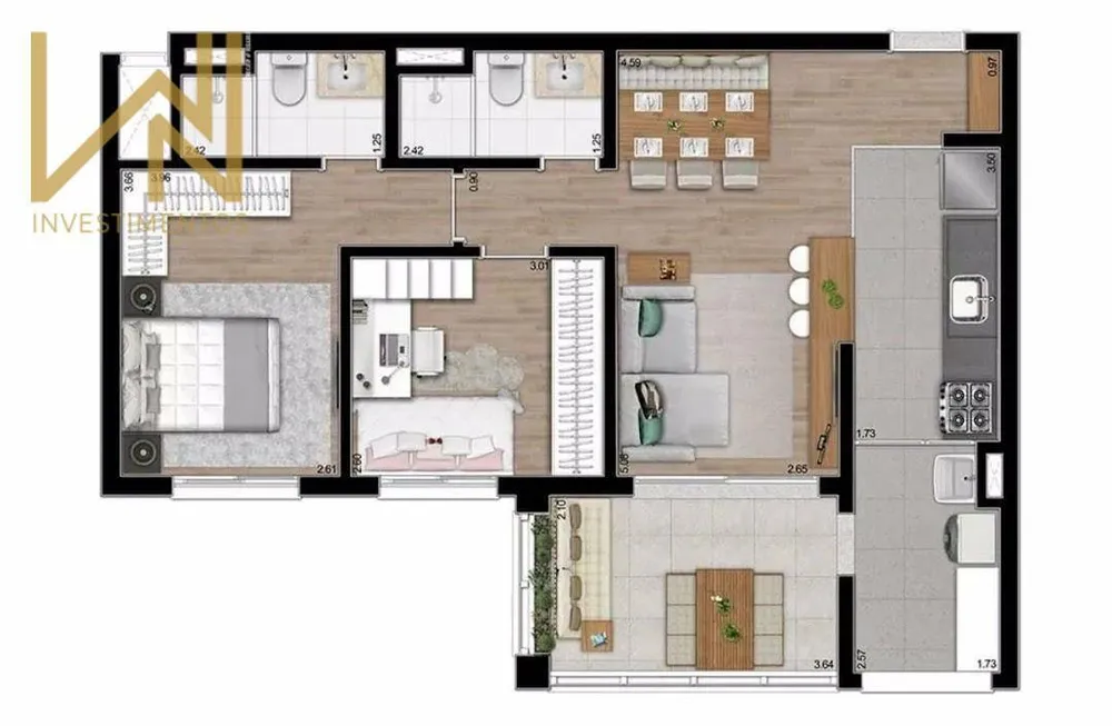 Apartamento, 2 quartos, 114 m² - Foto 8
