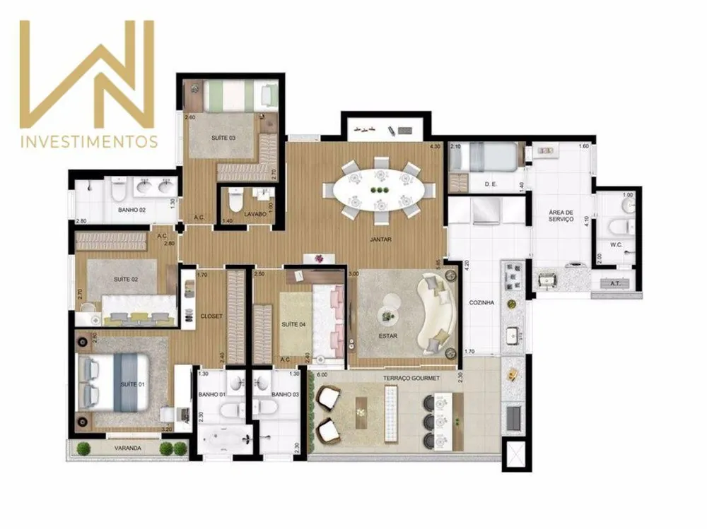 Apartamento, 4 quartos, 145 m² - Foto 4