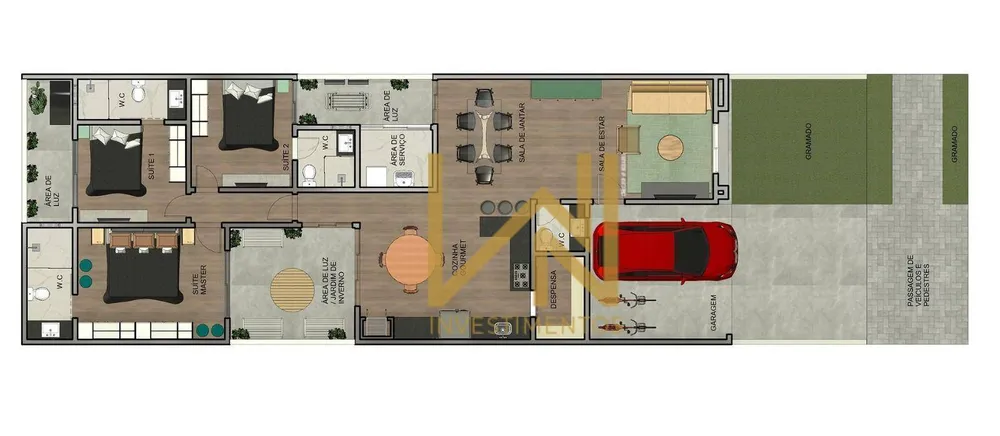 Casa de Condomínio, 3 quartos - Foto 1