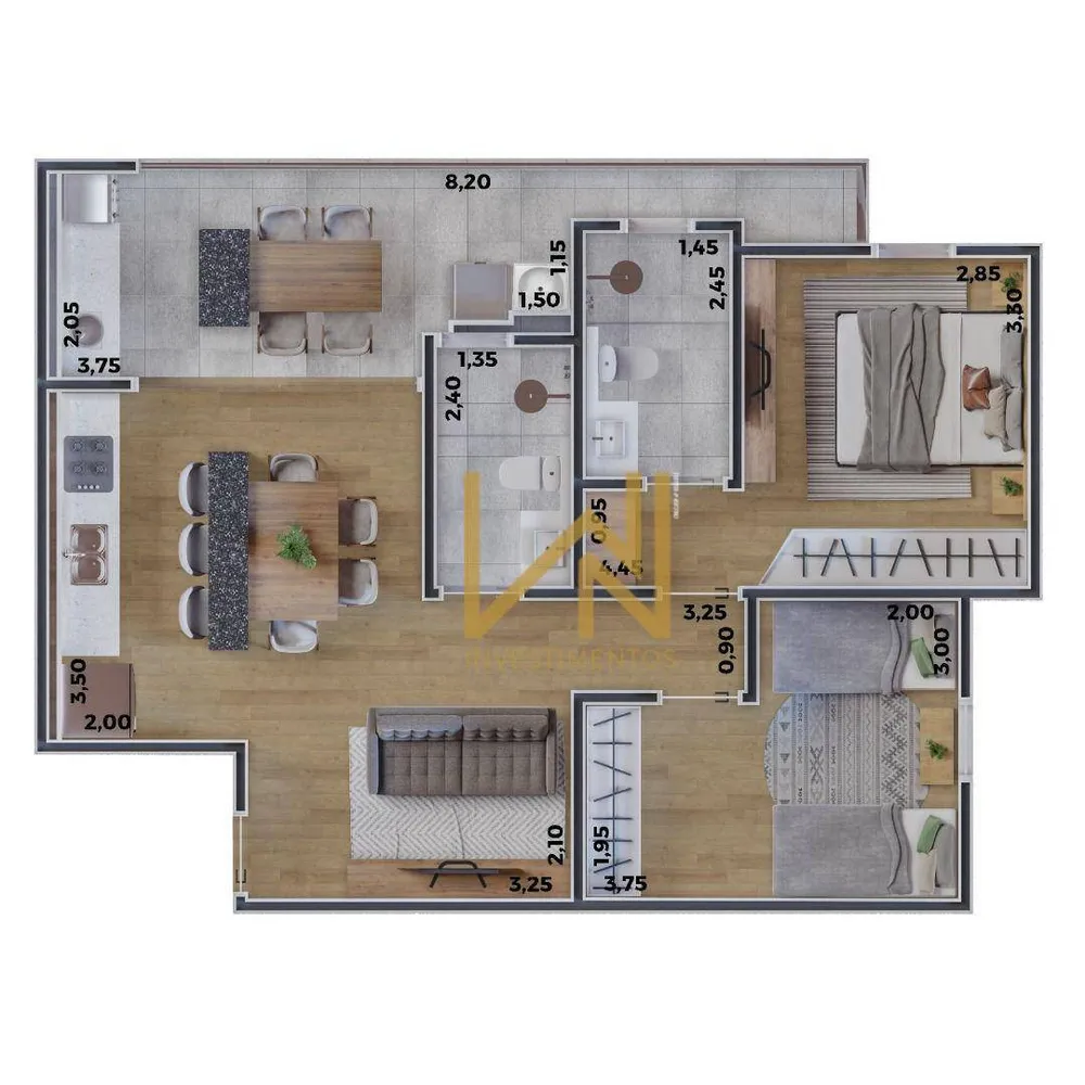 Apartamento, 2 quartos, 70 m² - Foto 7