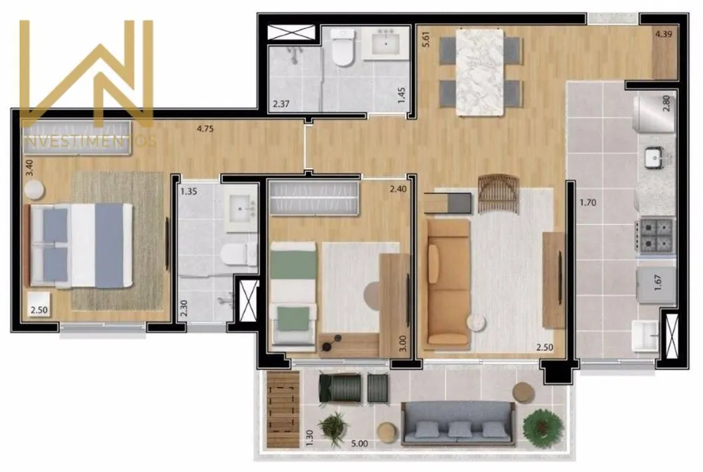Apartamento, 3 quartos, 89 m² - Foto 2