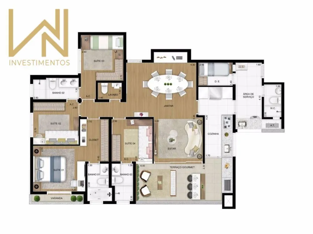 Apartamento, 4 quartos, 128 m² - Foto 4