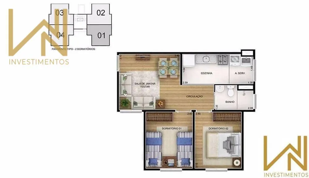 Apartamento, 2 quartos, 48 m² - Foto 10