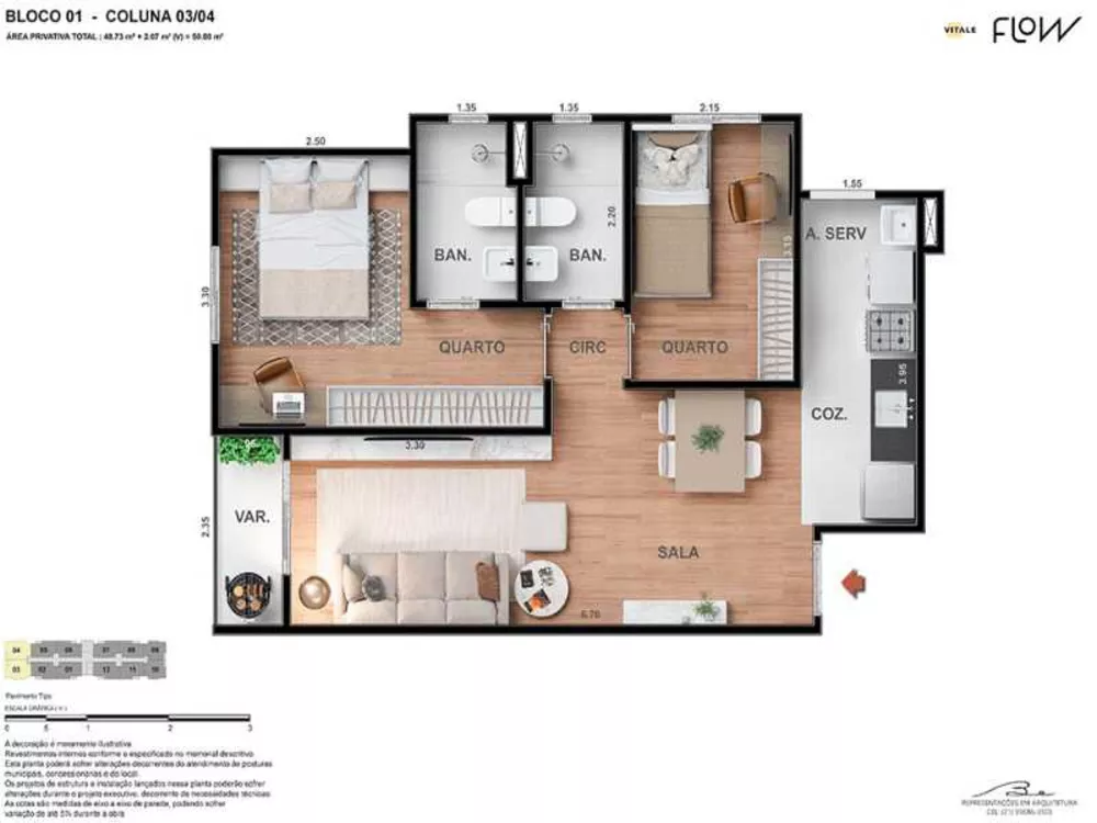 Apartamento à venda com 2 quartos, 51m² - Foto 5