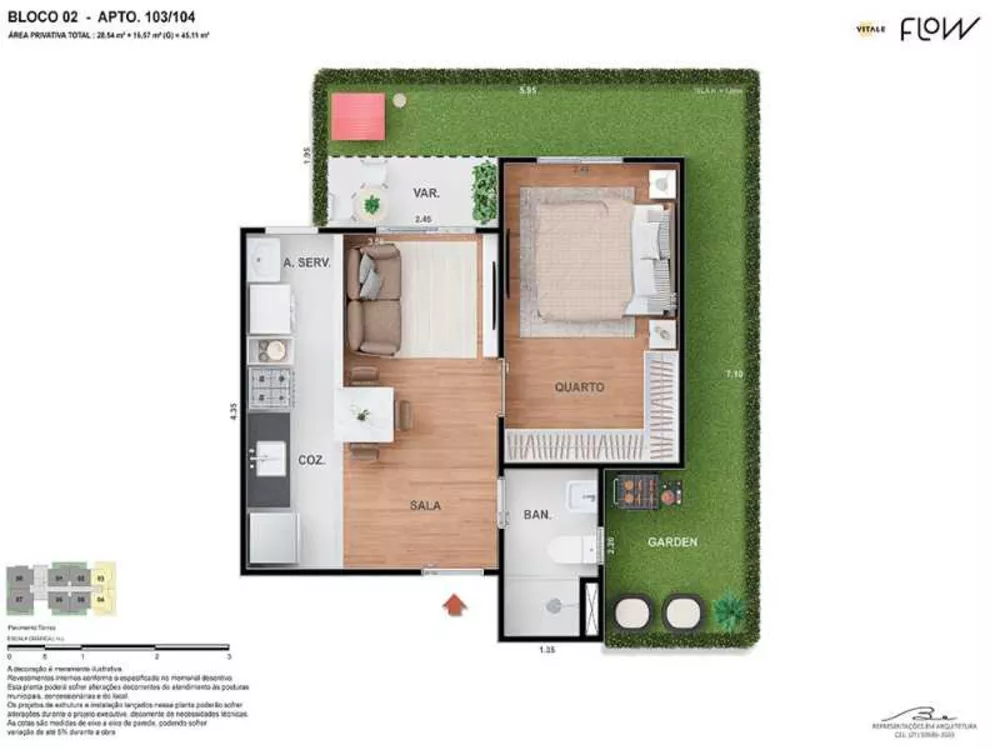 Apartamento à venda com 2 quartos, 51m² - Foto 7