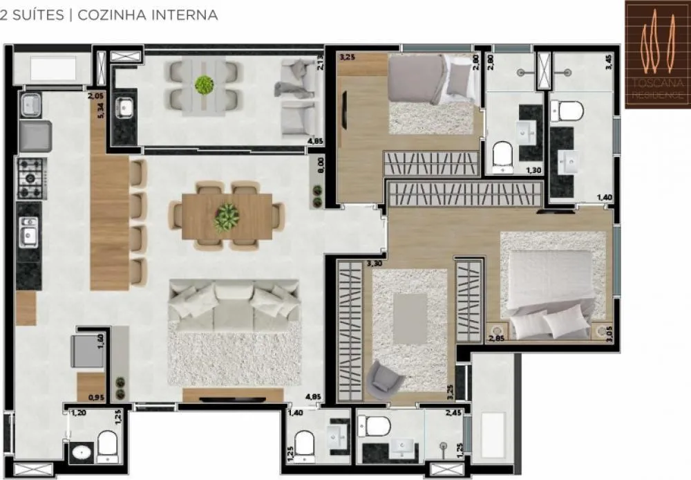Apartamento, 3 quartos, 123 m² - Foto 1