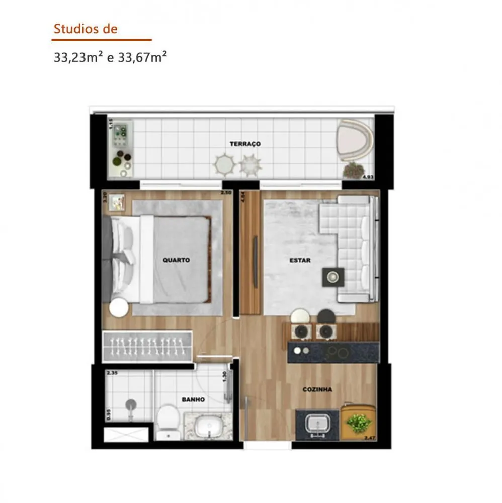 Apartamento, 1 quarto, 34 m² - Foto 4
