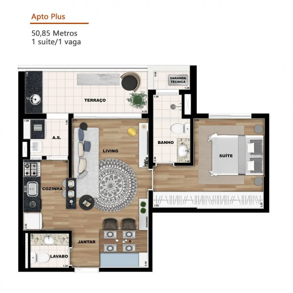 Apartamento, 1 quarto, 34 m² - Foto 5