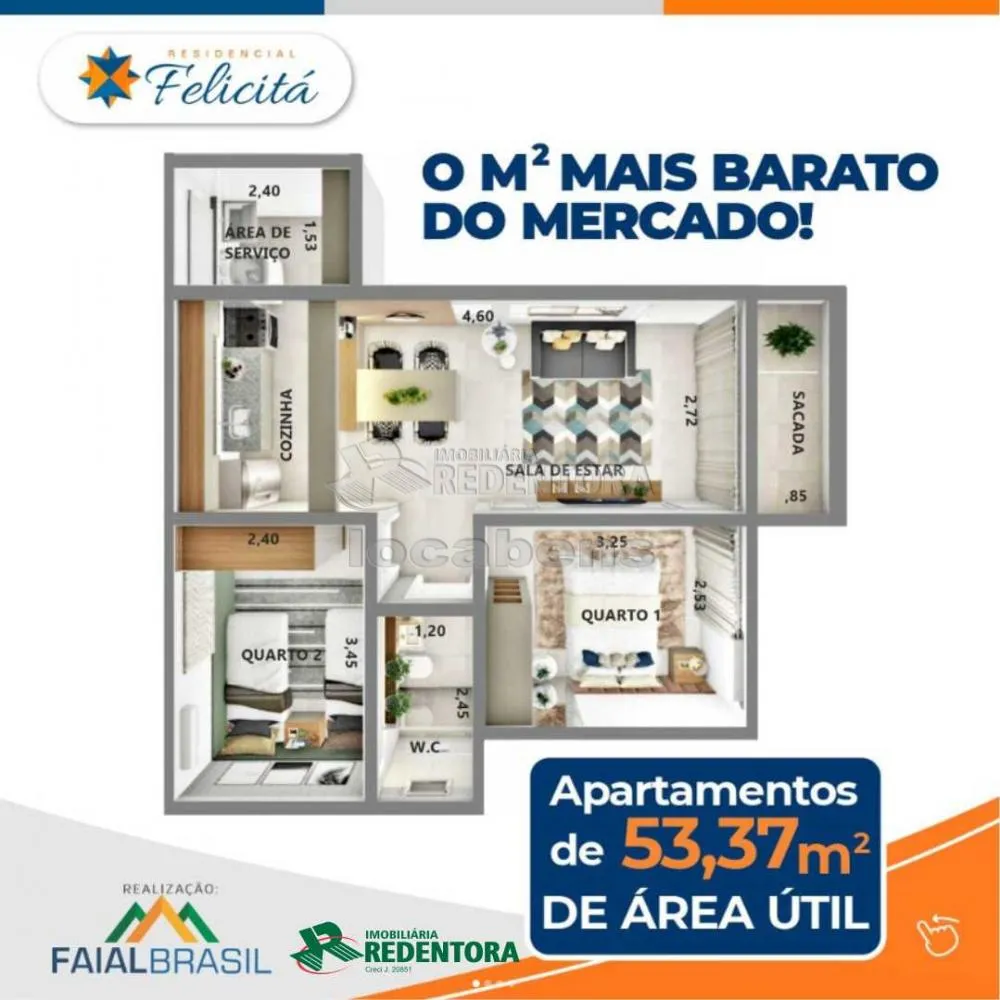 Apartamento, 2 quartos, 53 m² - Foto 1