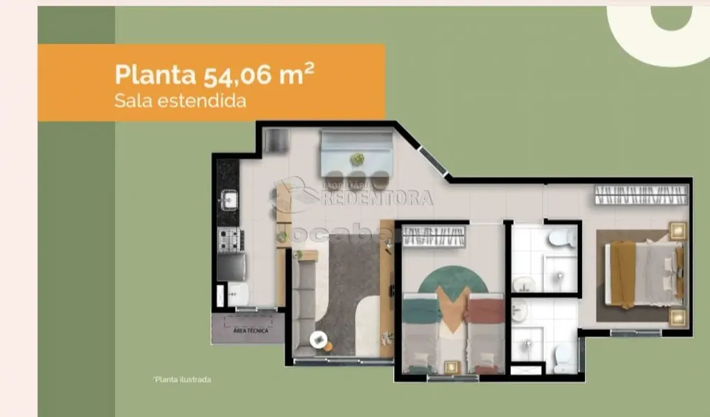 Apartamento, 2 quartos, 55 m² - Foto 1