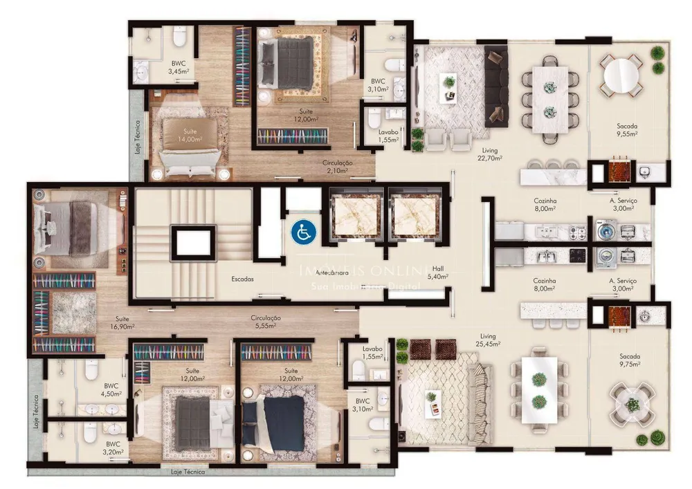 Apartamento, 2 quartos, 120 m² - Foto 3