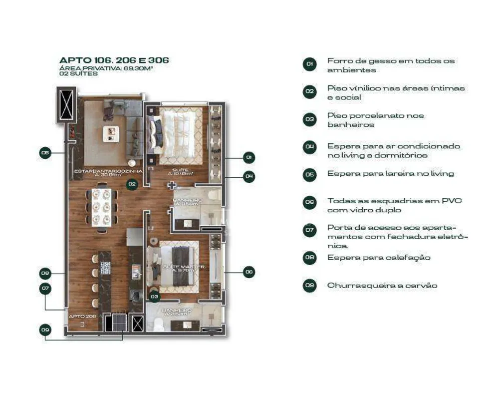Apartamento, 2 quartos, 73 m² - Foto 3