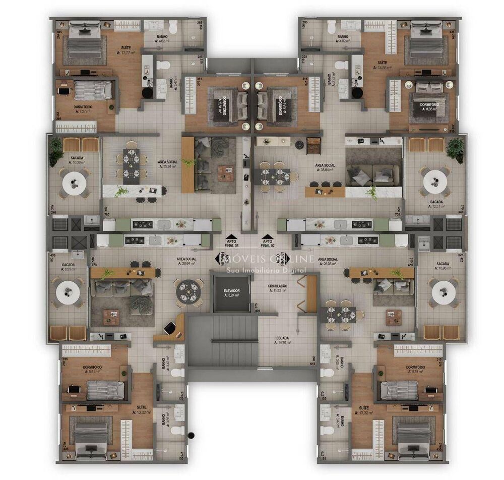 Apartamento à venda com 2 quartos, 75m² - Foto 3