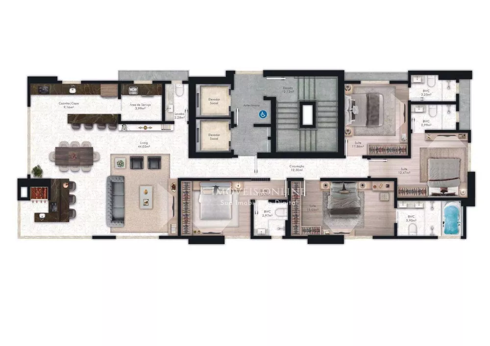 Apartamento, 4 quartos, 154 m² - Foto 1