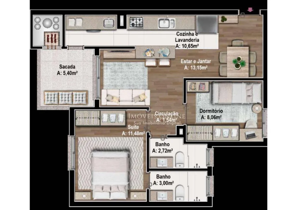 Apartamento, 2 quartos, 78 m² - Foto 3
