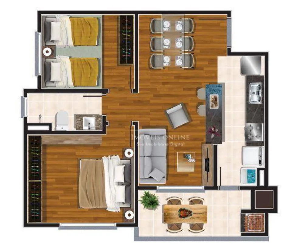 Apartamento, 2 quartos, 51 m² - Foto 2