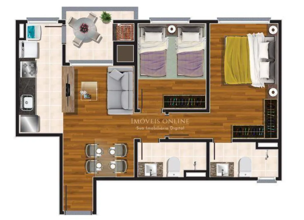 Apartamento, 2 quartos, 51 m² - Foto 3