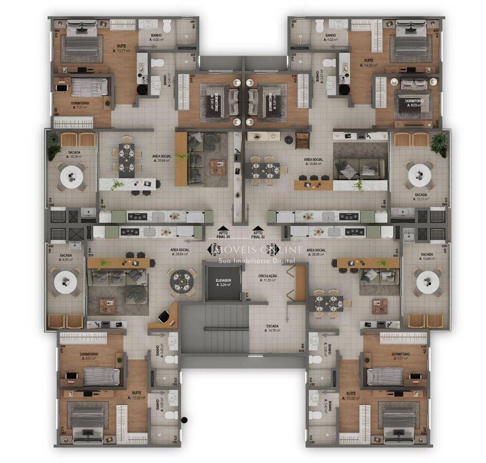 Apartamento à venda com 3 quartos, 93m² - Foto 3
