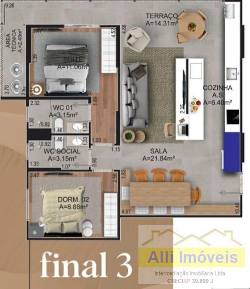 Apartamento, 2 quartos, 79 m² - Foto 2