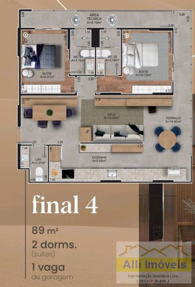 Apartamento, 2 quartos, 89 m² - Foto 3