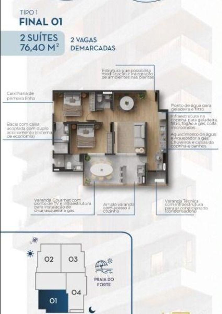 Apartamento, 2 quartos, 74 m² - Foto 3