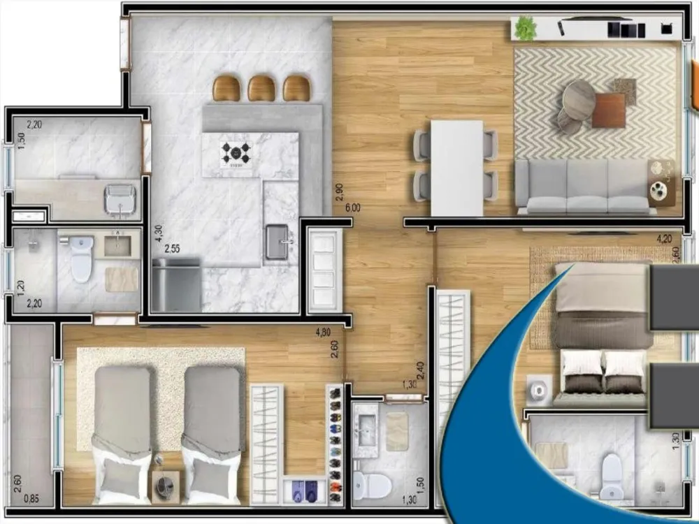Apartamento, 2 quartos, 111 m² - Foto 9