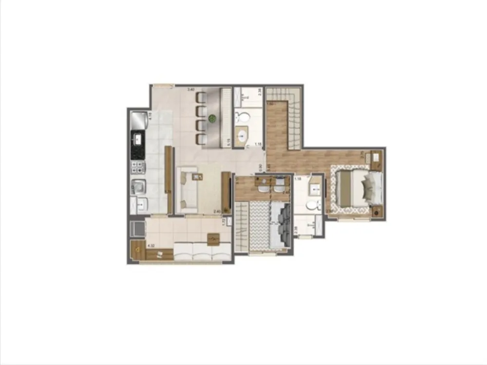 Apartamento, 2 quartos, 64 m² - Foto 2