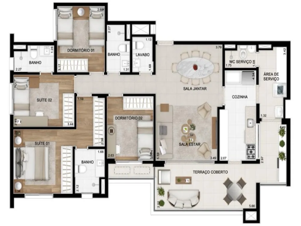 Apartamento, 4 quartos, 130 m² - Foto 7