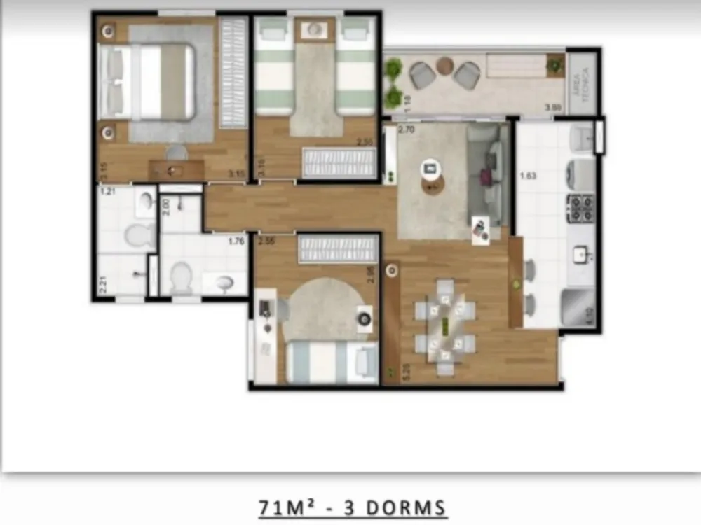 Apartamento, 3 quartos, 71 m² - Foto 15