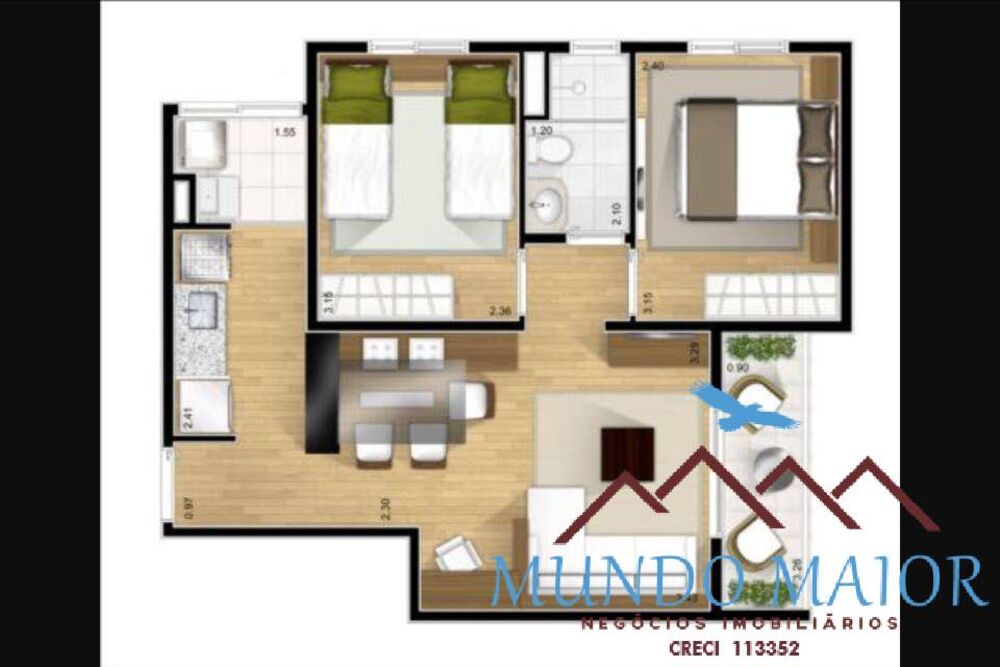 Apartamento, 2 quartos, 50 m² - Foto 4
