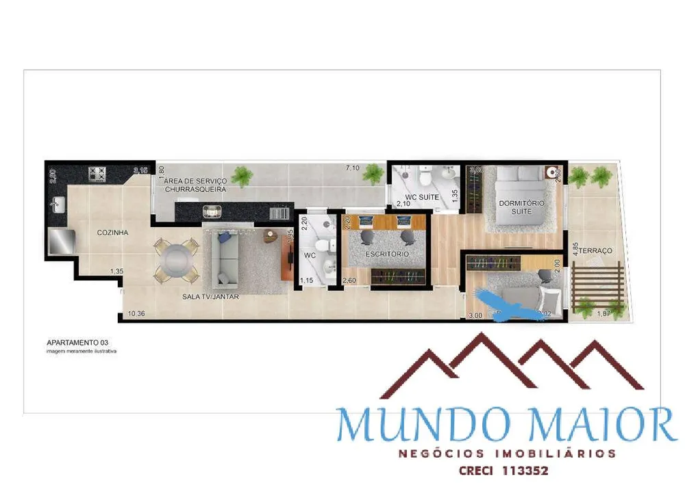 Cobertura, 3 quartos, 126 m² - Foto 9